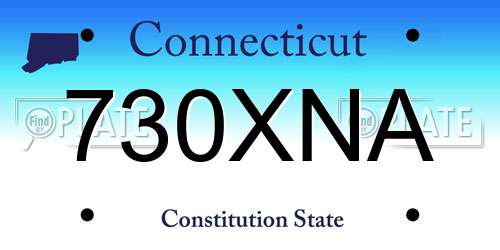 730XNA Connecticut License Plate