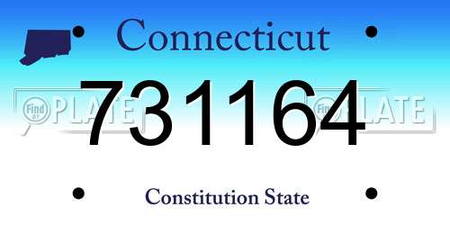 731164 Connecticut License Plate