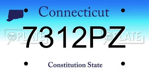 7312PZ Connecticut License Plate