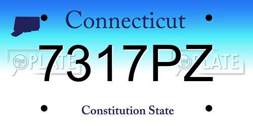 7317PZ Connecticut License Plate