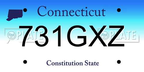 731GXZ Connecticut License Plate