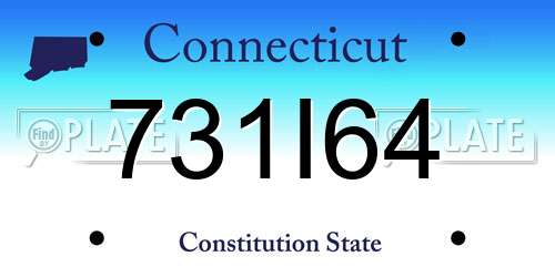 731I64 Connecticut License Plate