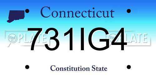 731IG4 Connecticut License Plate
