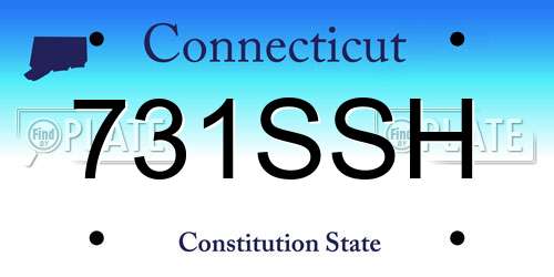 731SSH Connecticut License Plate