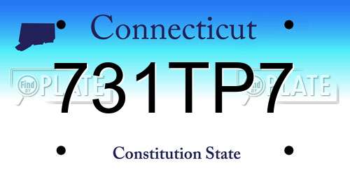 731TP7 Connecticut License Plate