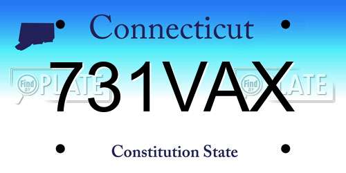 731VAX Connecticut License Plate