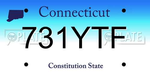 731YTF Connecticut License Plate