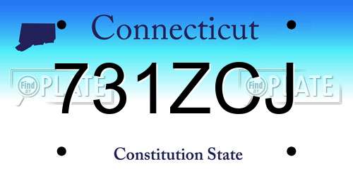 731ZCJ Connecticut License Plate