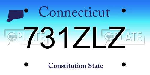 731ZLZ Connecticut License Plate