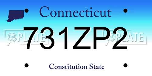 731ZP2 Connecticut License Plate