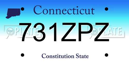 731ZPZ Connecticut License Plate