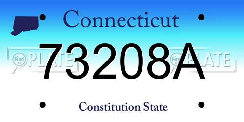 73208A Connecticut License Plate