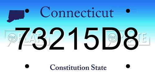 73215D8 Connecticut License Plate