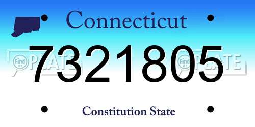 7321805 Connecticut License Plate
