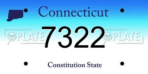 7322 Connecticut License Plate