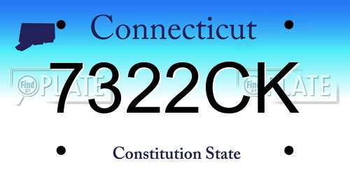 7322CK Connecticut License Plate