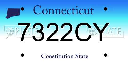 7322CY Connecticut License Plate