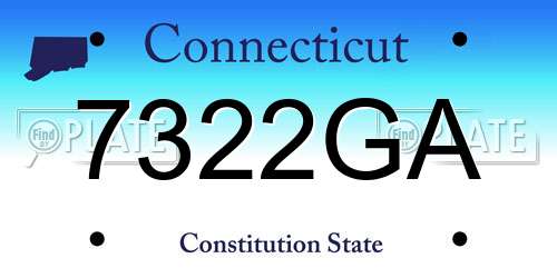 7322GA Connecticut License Plate