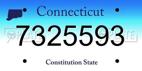 7325593 Connecticut License Plate