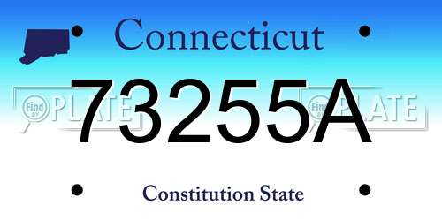73255A Connecticut License Plate