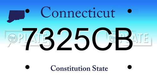 7325CB Connecticut License Plate