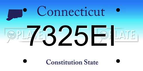 7325EI Connecticut License Plate