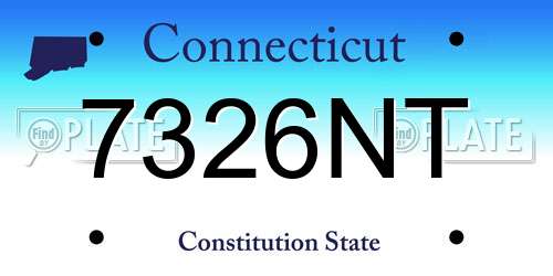 7326NT Connecticut License Plate