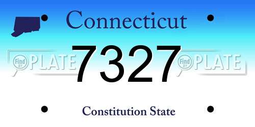 7327 Connecticut License Plate