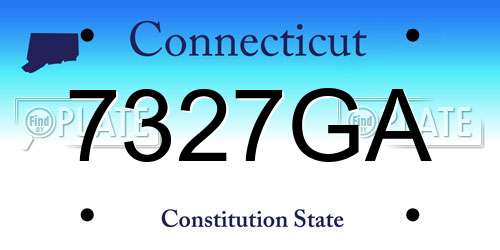 7327GA Connecticut License Plate