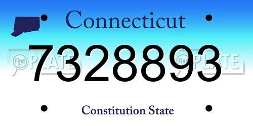 7328893 Connecticut License Plate