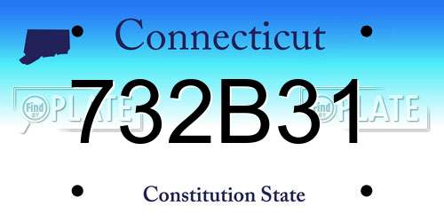 732B31 Connecticut License Plate