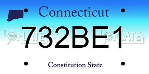 732BE1 Connecticut License Plate