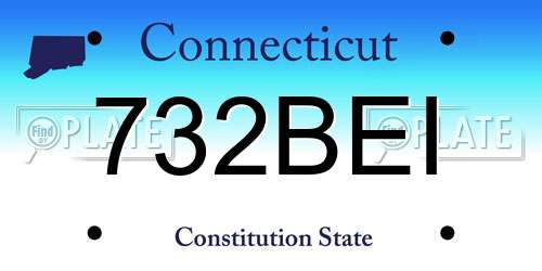 732BEI Connecticut License Plate