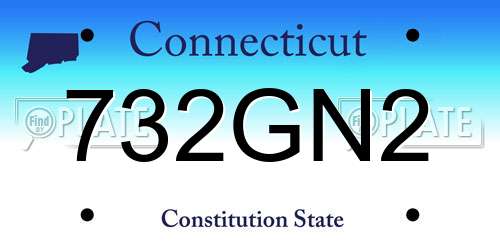 732GN2 Connecticut License Plate