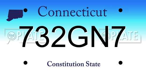 732GN7 Connecticut License Plate