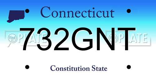 732GNT Connecticut License Plate