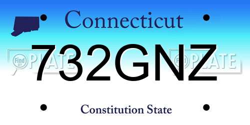 732GNZ Connecticut License Plate