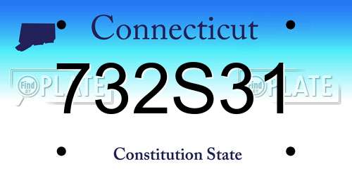 732S31 Connecticut License Plate