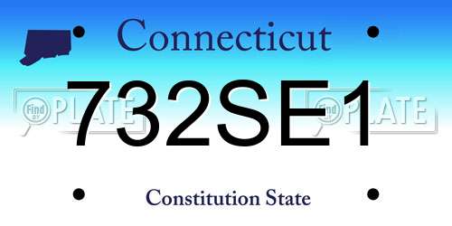 732SE1 Connecticut License Plate