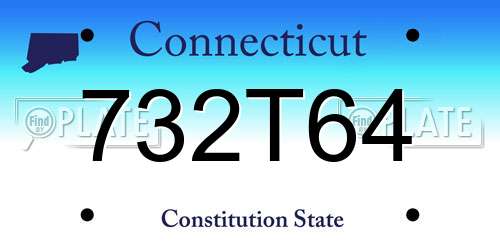 732T64 Connecticut License Plate