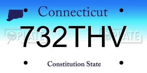 732THV Connecticut License Plate