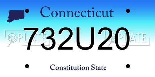 732U20 Connecticut License Plate