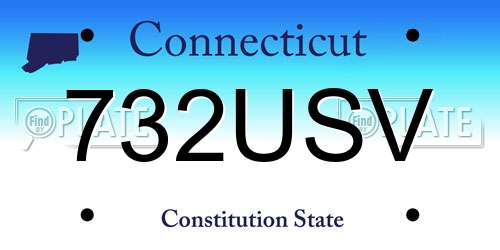 732USV Connecticut License Plate