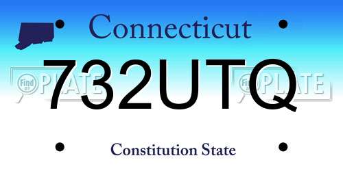732UTQ Connecticut License Plate