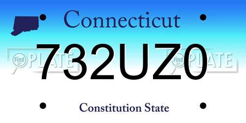 732UZ0 Connecticut License Plate