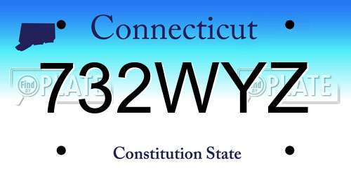 732WYZ Connecticut License Plate
