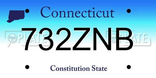 732ZNB Connecticut License Plate