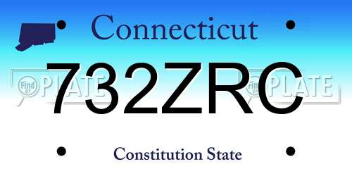 732ZRC Connecticut License Plate
