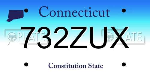 732ZUX Connecticut License Plate