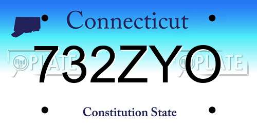 732ZYO Connecticut License Plate